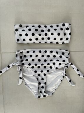 Nasty Gal Swim Bikini Swimwear High Waist Polka Dot Print Swimsuit
